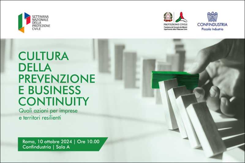 Convegno "Cultura della prevenzione e business continuity" 10 ottobre 2024